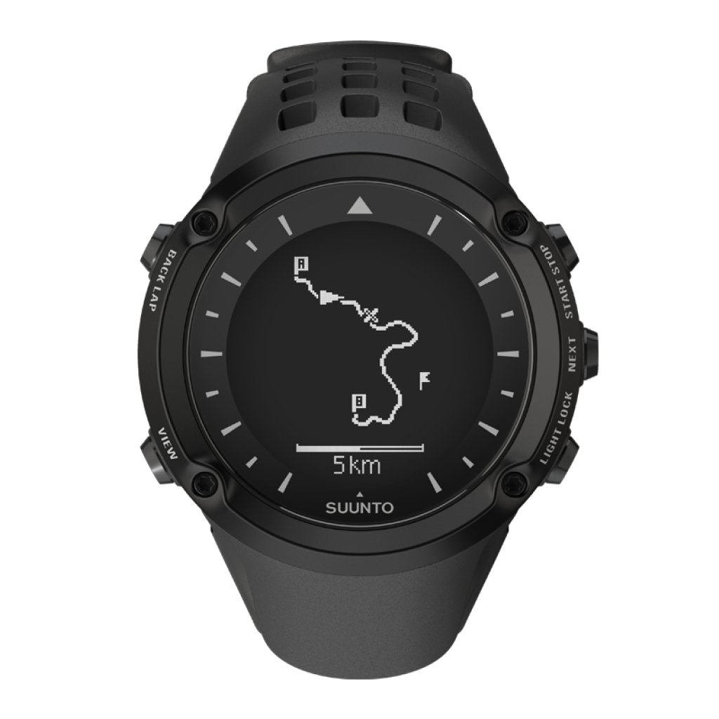 The \"map\" display of a route in the Suunto Ambit