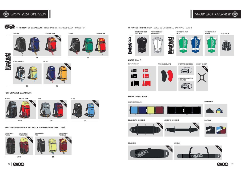 An overview of the new products from EVOC's snow department.