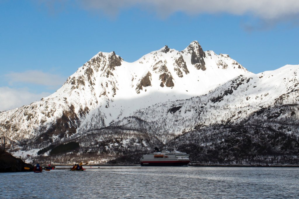 The Hurtigruten ferry stops by