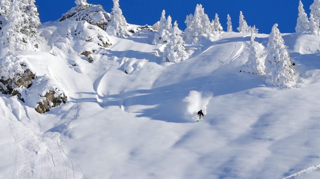 Sven Rauber enjoys the fresh deep snow
