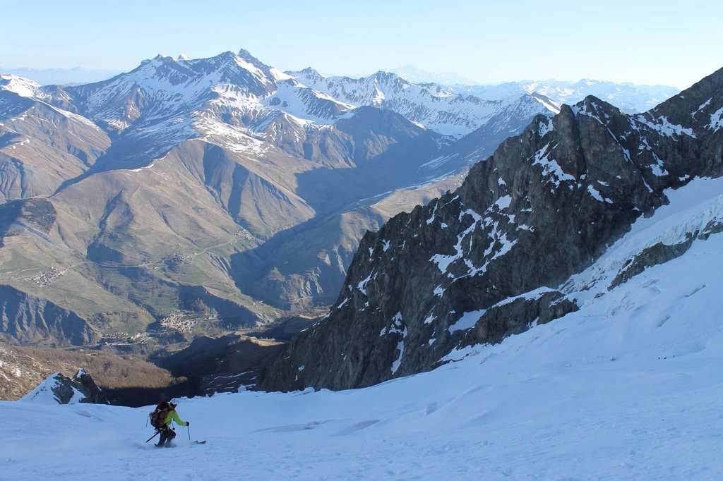 Descent over the Glacier de la Meije