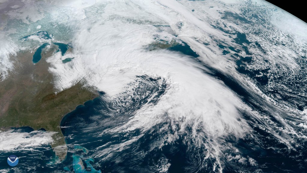 The Nor'easter from last Friday, satellite perspective.