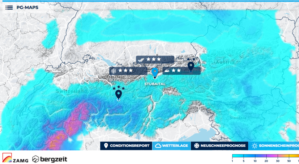 CRs filtered with fresh snow map