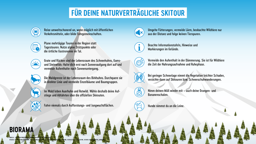 Recommendations for nature-friendly ski touring