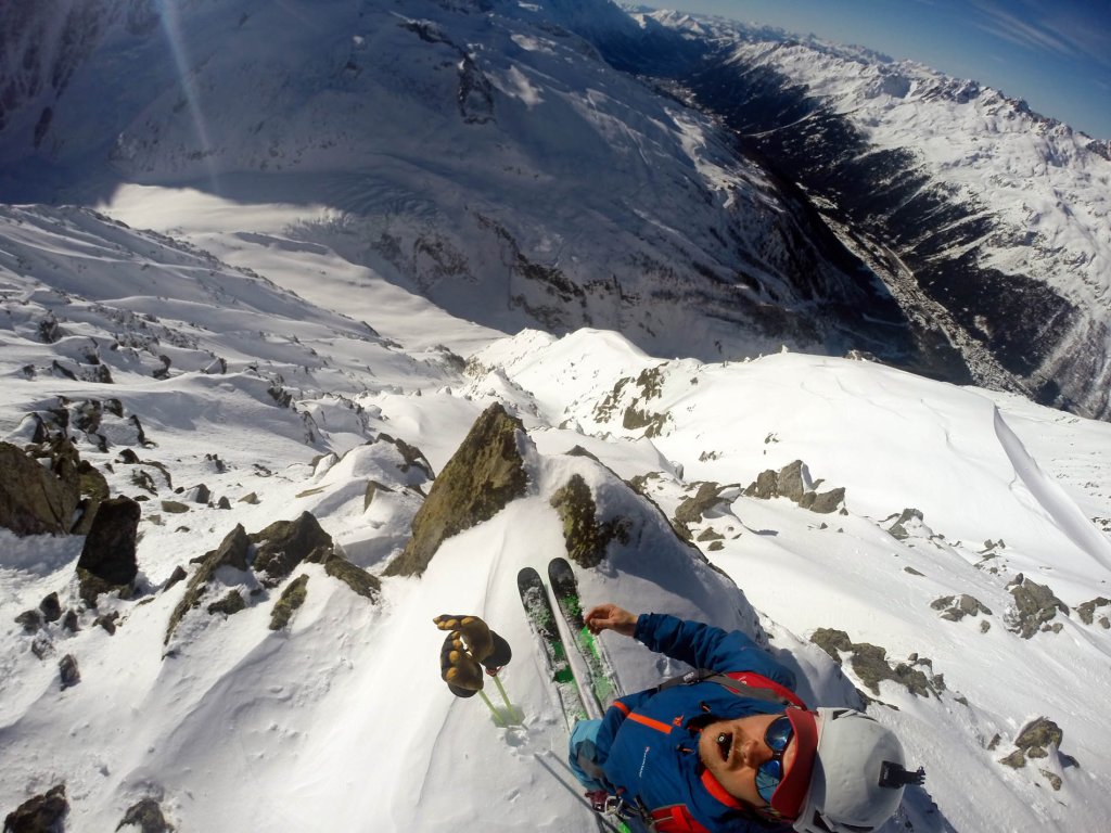 View from top of line: South Couloir of Becs Rouges
